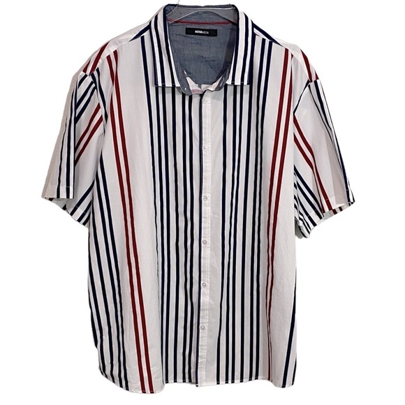 NOVA MEN - SIZE 3X - NWT - 100% COTTON - SPORTY- RED WHITE AND BLUE. B3 - Picture 2 of 11